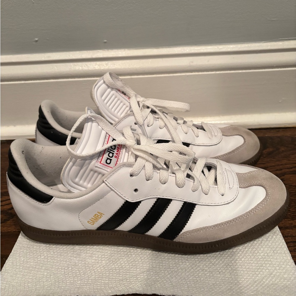 Adidas Samba White and Black Trainers